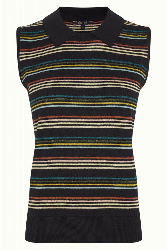 King Louie - Collar Top Riera Stripe - Black