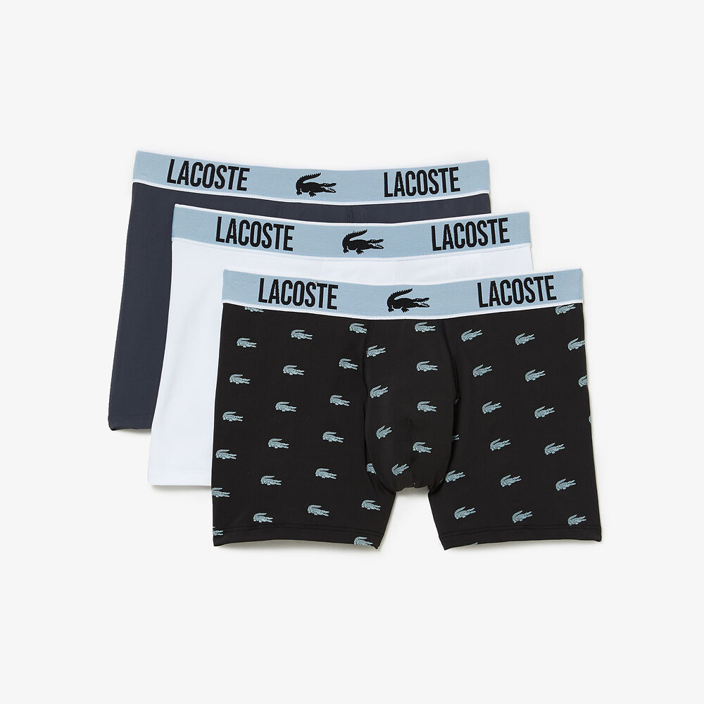 Lacoste - Jersey Trunk Recycled Polyester 3 Pack - Black/Graphite-Whit