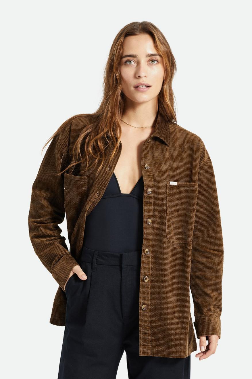 Brixton - Dundee Corduroy Overshirt - Desert Palm