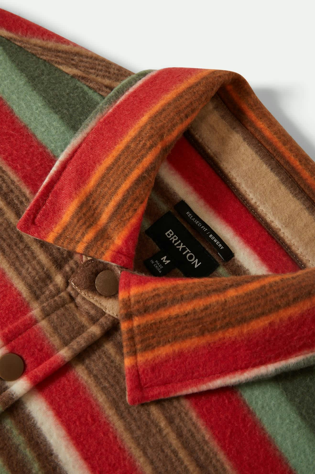 Brixton - Bowery Arctic Stretch Fleece LS Shirt - Multi Blanket Stripe