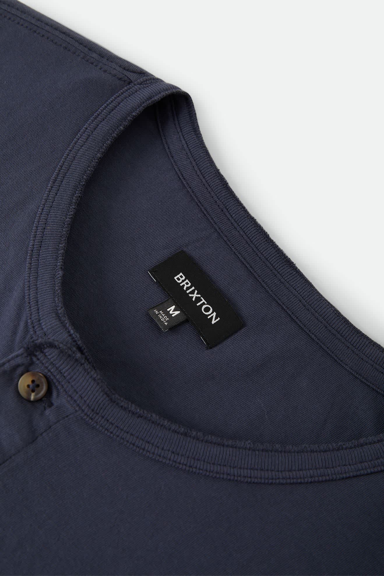 Brixton - Baseline Henley Tee - Washed Navy Vintage Wash