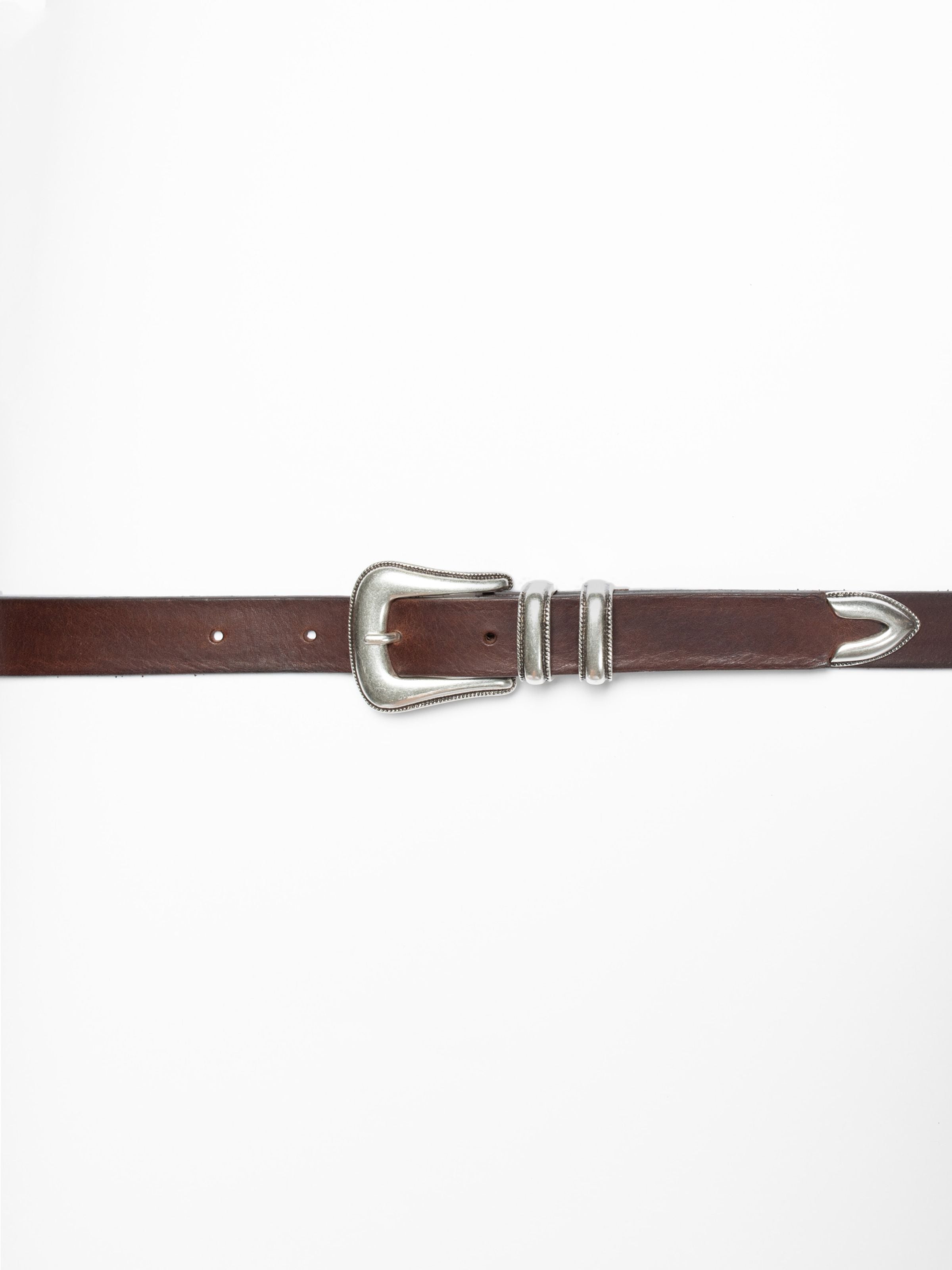 Nudie - Western Silver Belt - Dark Brown
