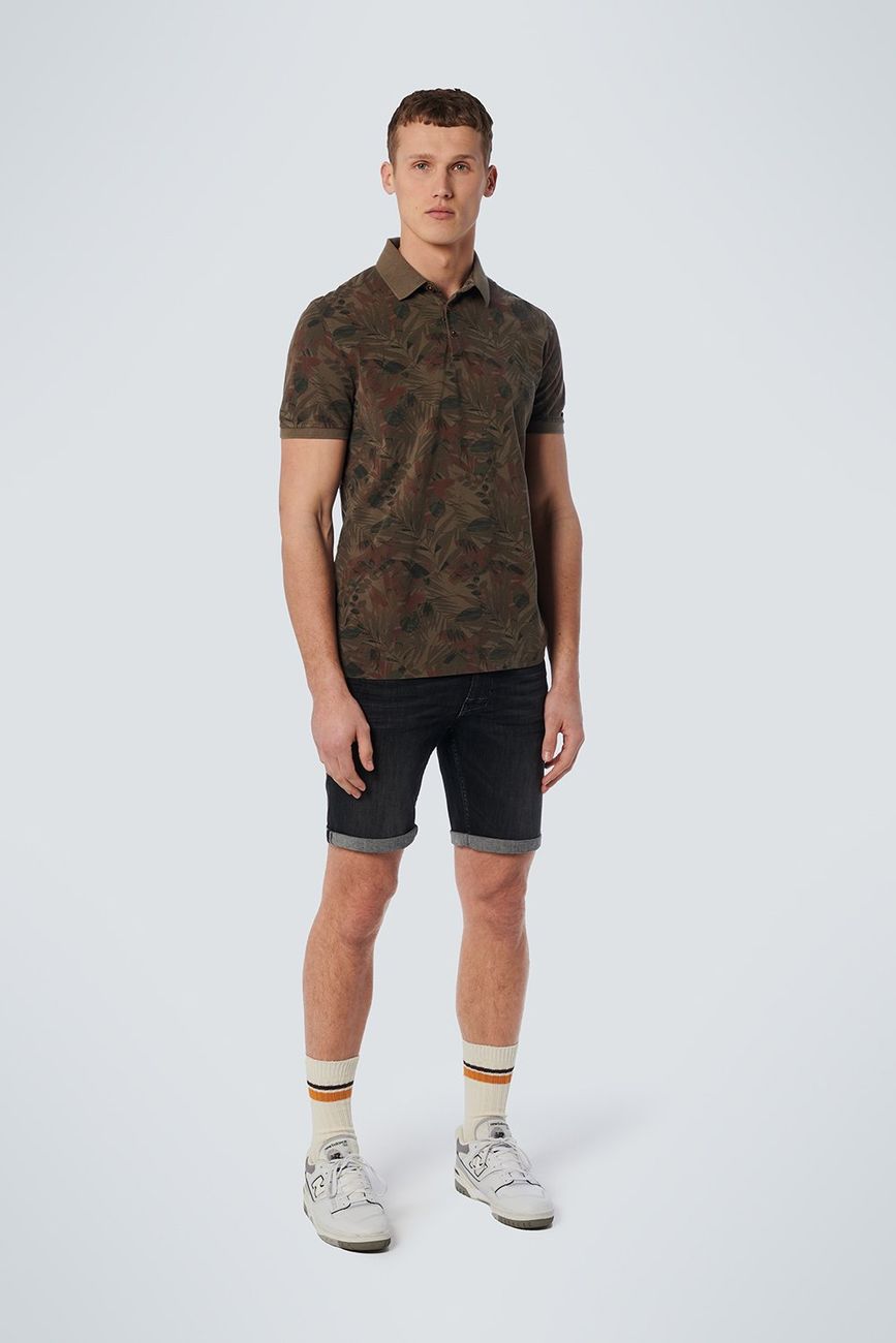 No Excess - Camouflage Printed Pique Polo - Army
