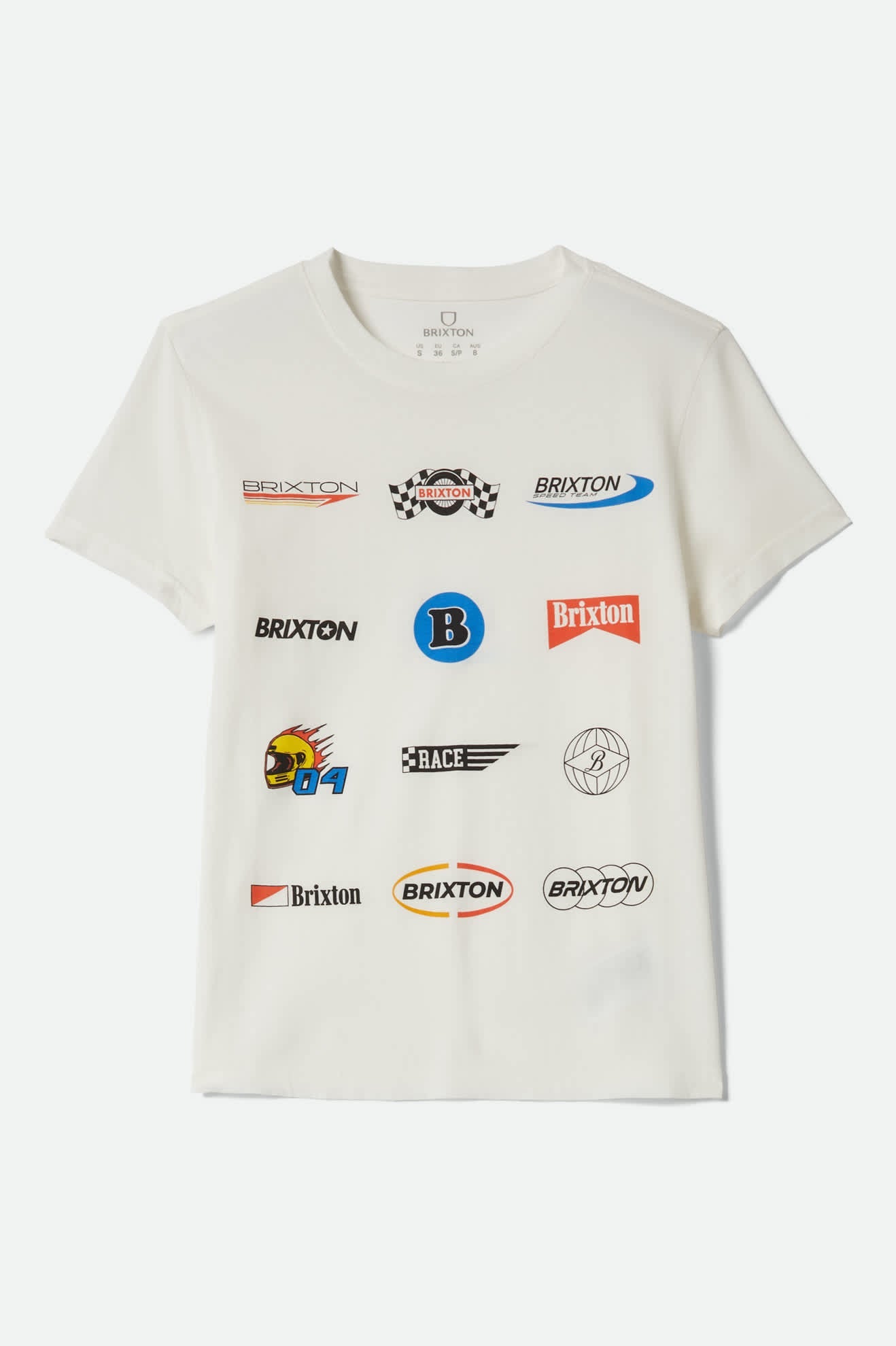 Brixton - Racing Patches Crew Tee - Off White