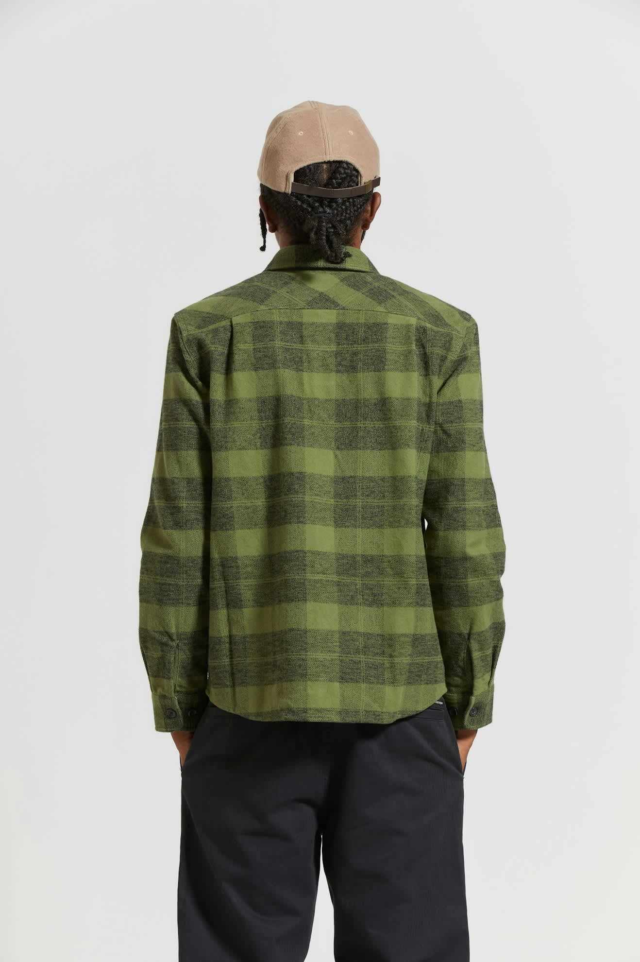 Brixton - Bowery Heavyweight LS Flannel - Cypress Green/Black
