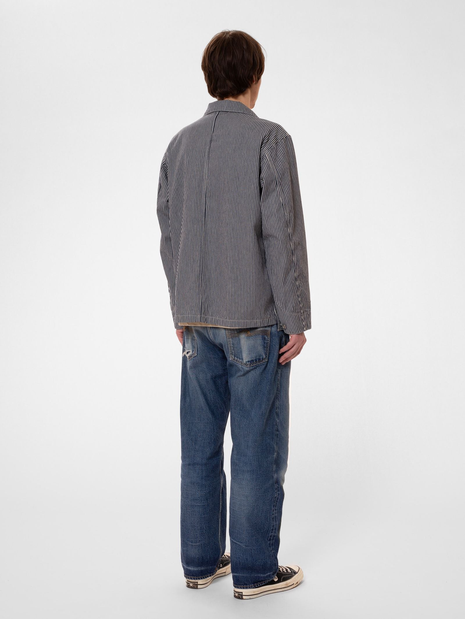 Nudie - Howie Hickory Chore Jacket - Blue/Offwhite
