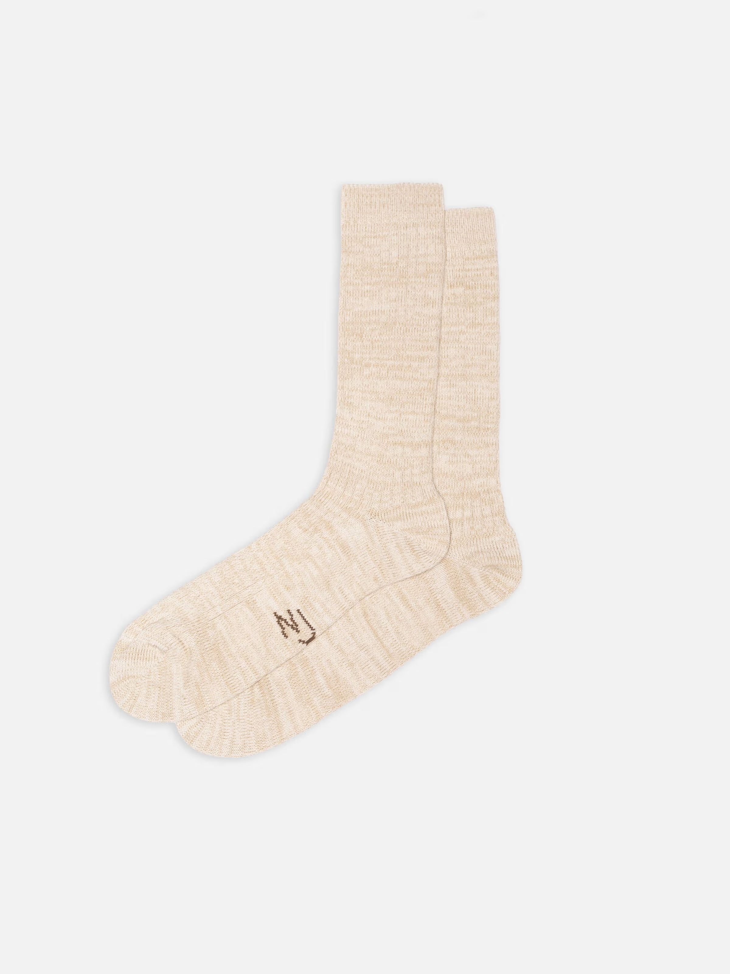 Nudie - Rasmusson Mens Rib Sock - Ecru