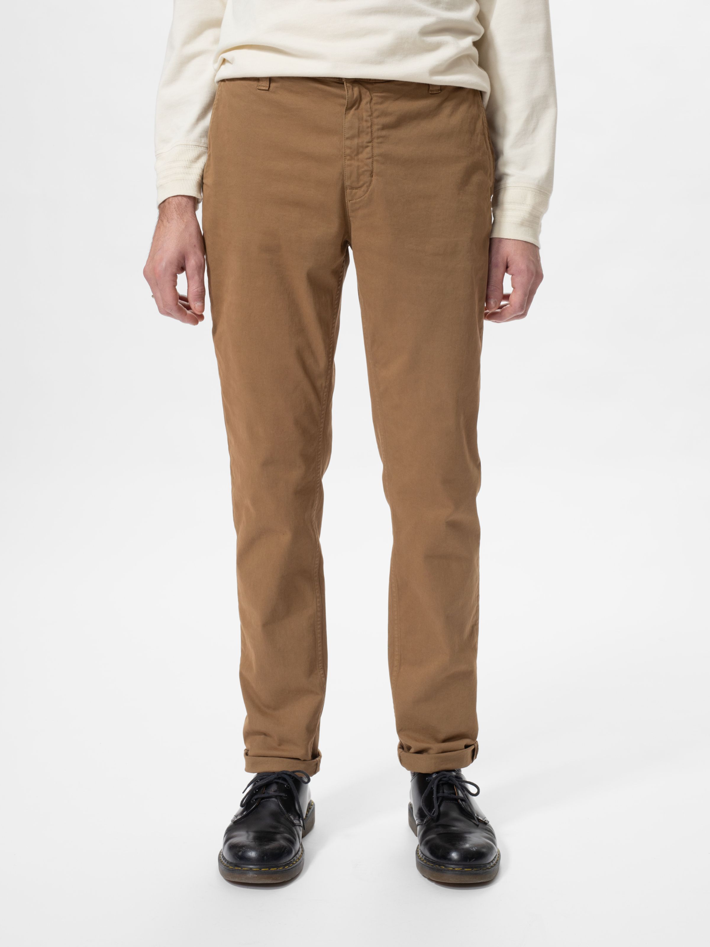 what is a chino tobacco way stretch French terry fabric Nudie - Easy Alvin Chino