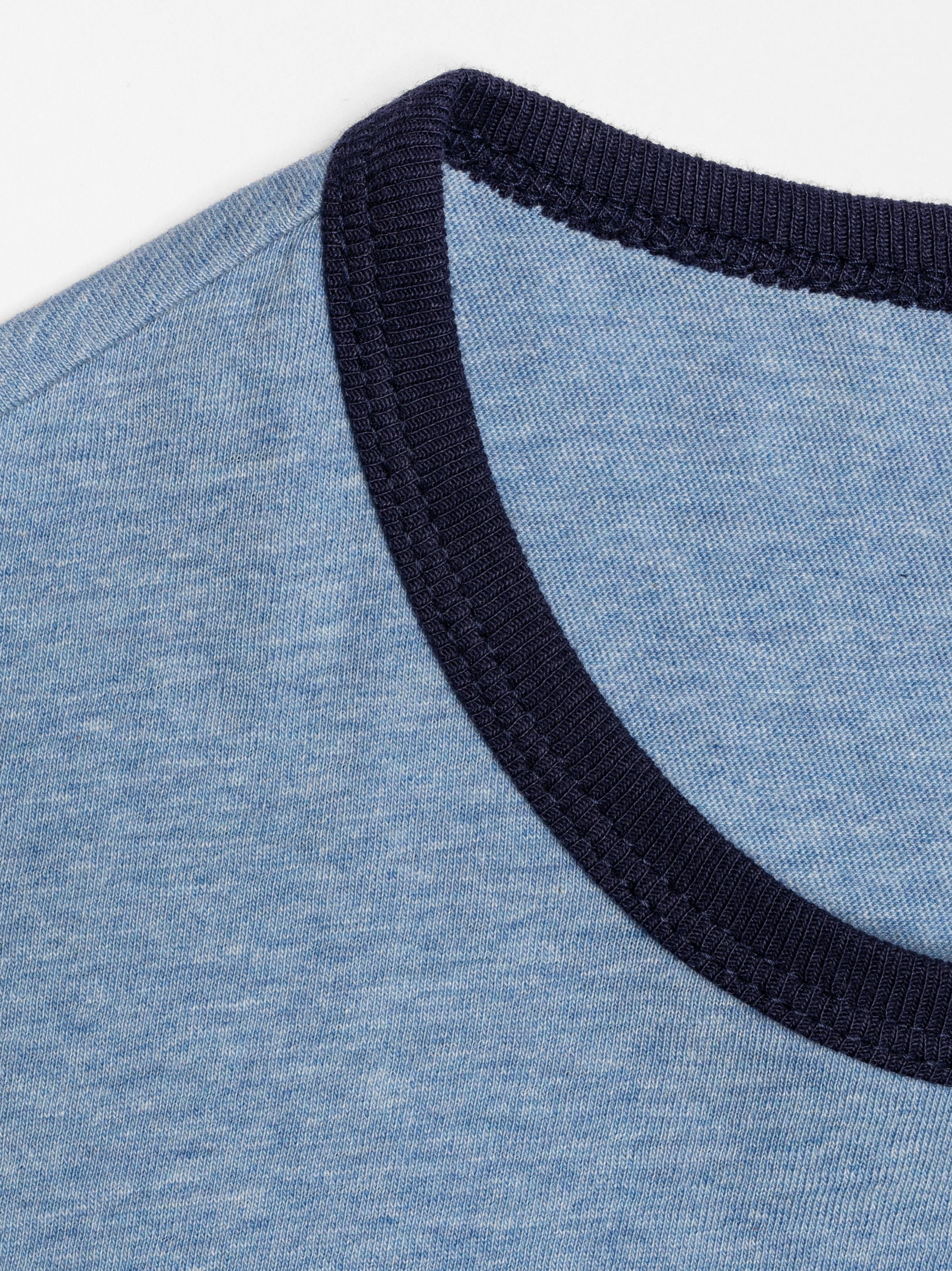 Nudie - Eve 6-66 Ringer Tee - Bluemelange
