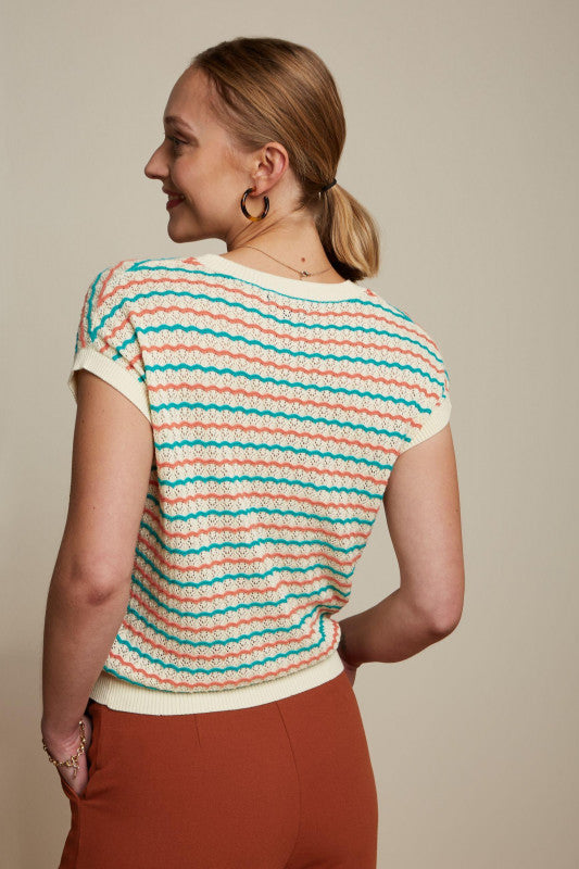 King Louie - Cardi V Top Florio - Cream