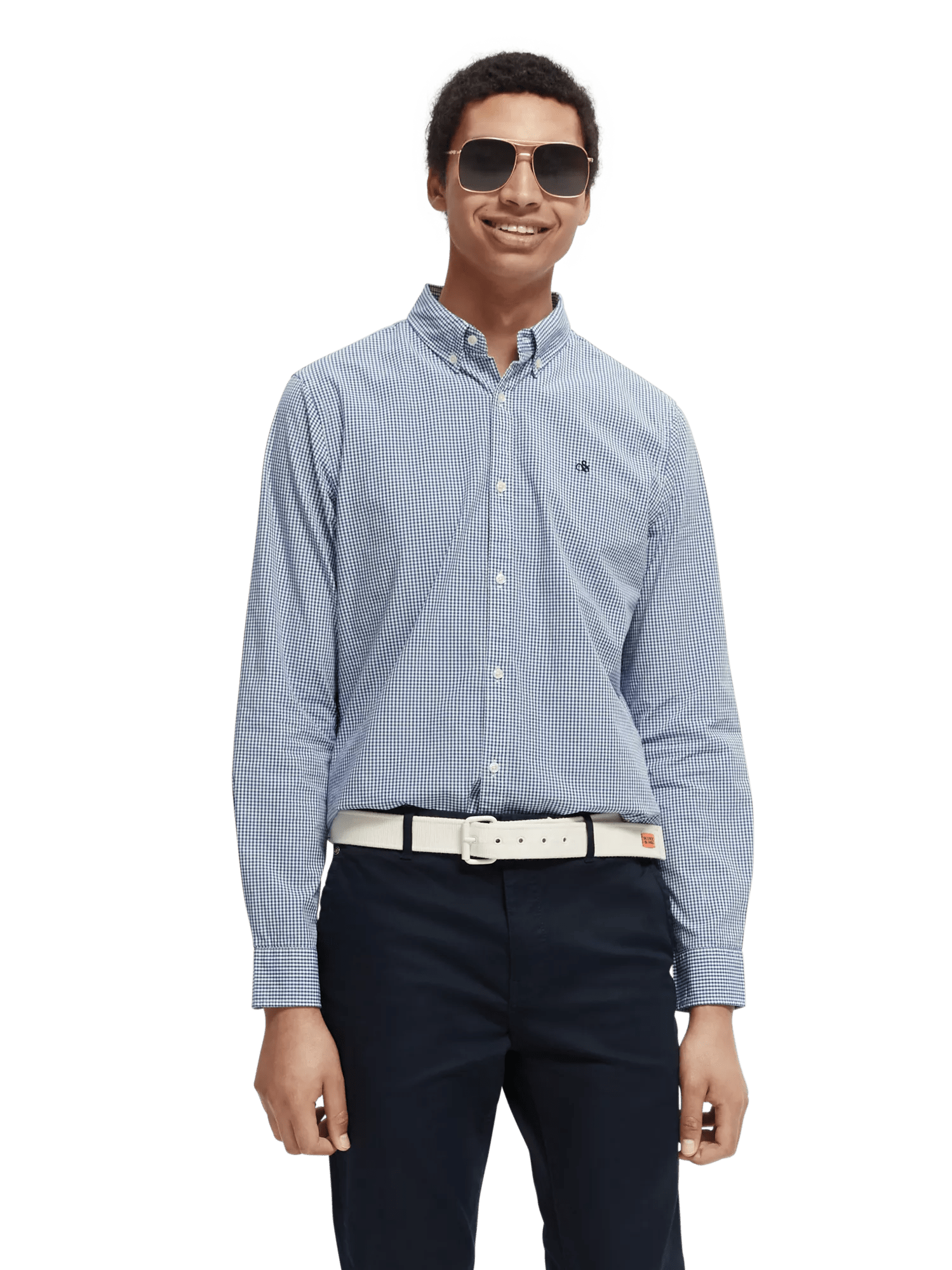 Scotch & Soda - Yarn-Dyed Slim Fit Poplin Shirt - Blue Check