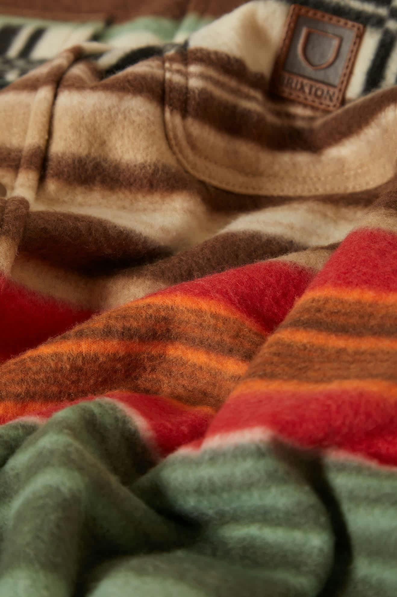 Brixton - Bowery Arctic Stretch Fleece LS Shirt - Multi Blanket Stripe