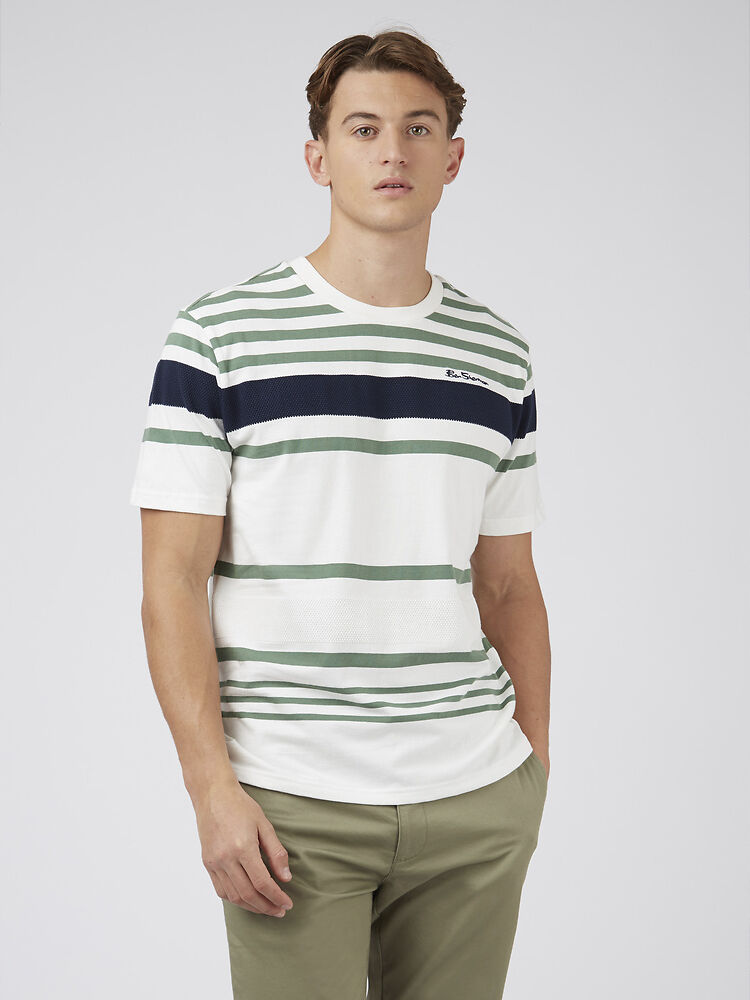 Ben Sherman - Engineered Stripe Tee - Snow White