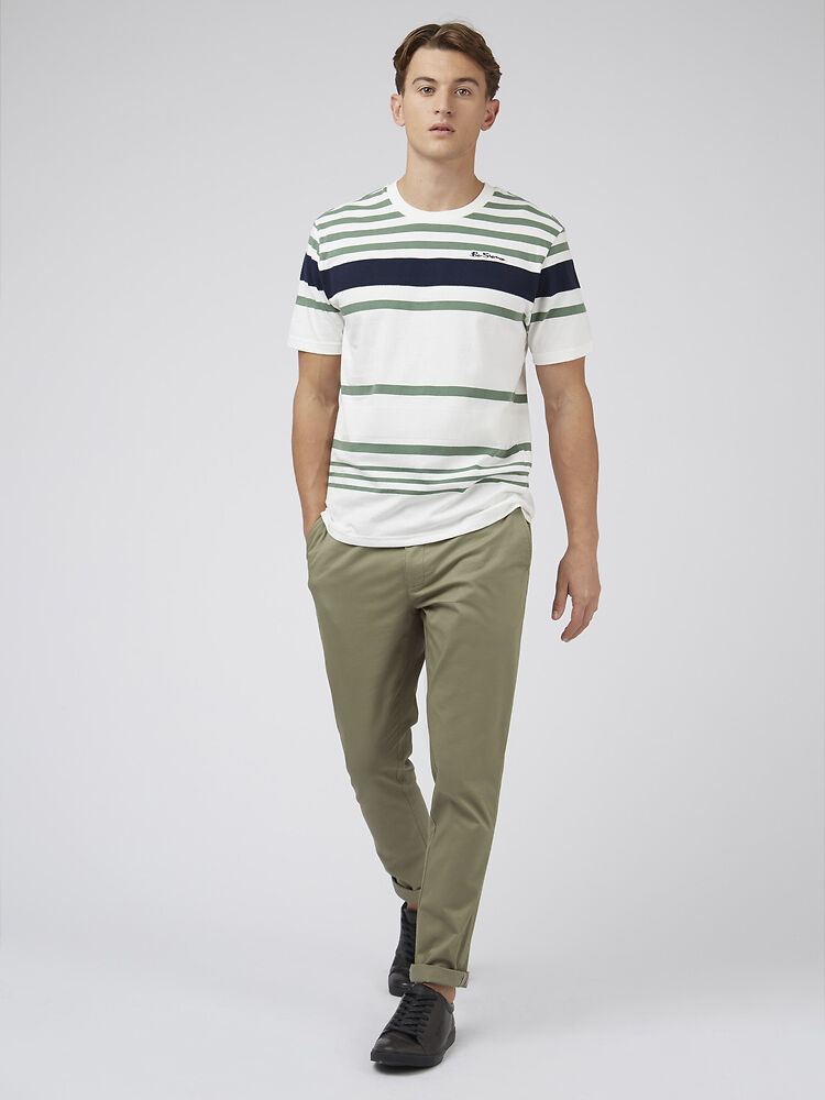 Ben Sherman - Engineered Stripe Tee - Snow White