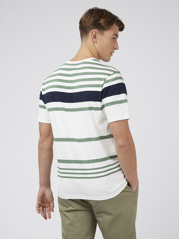 Ben Sherman - Engineered Stripe Tee - Snow White