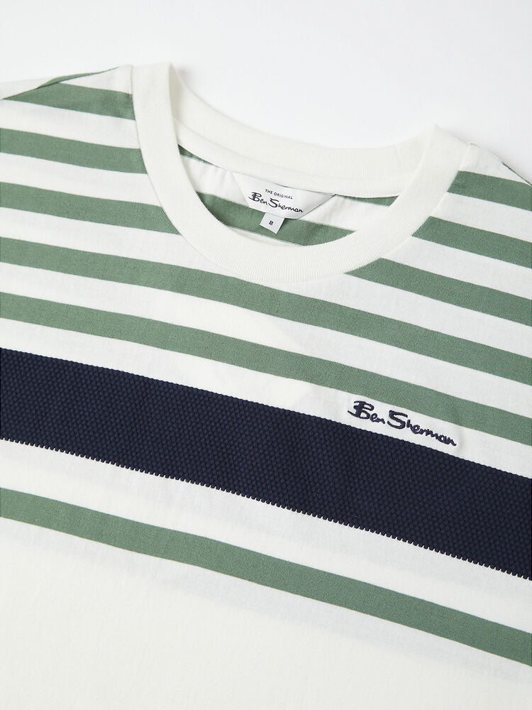 Ben Sherman - Engineered Stripe Tee - Snow White