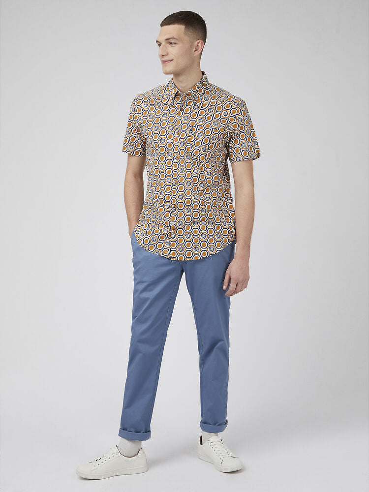 Ben Sherman - Block Geo Print SS Shirt - Tan