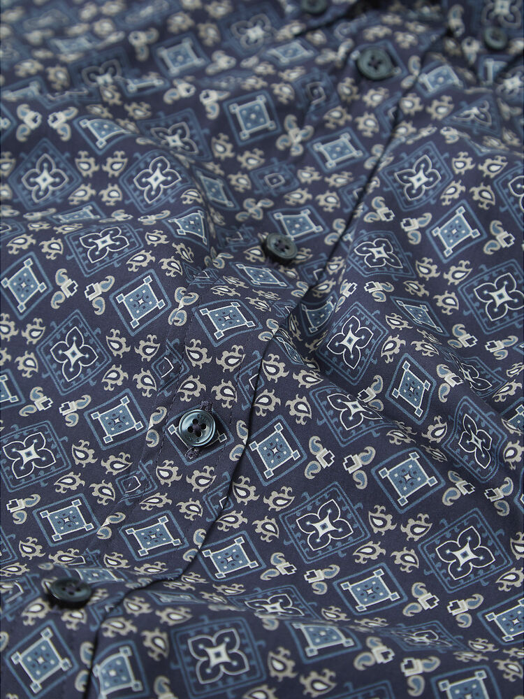 Ben Sherman - Foulard Print LS Shirt - Marine