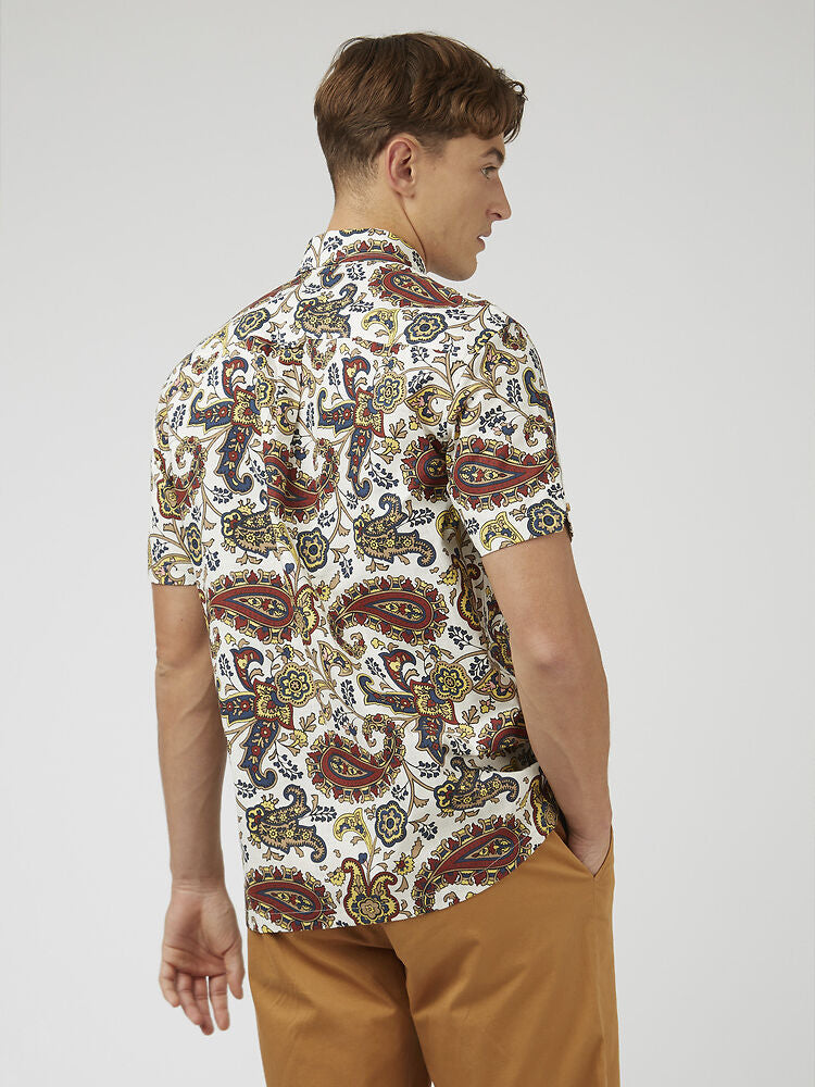 Ben Sherman - Large Paisley Print SS Shirt - Ivory