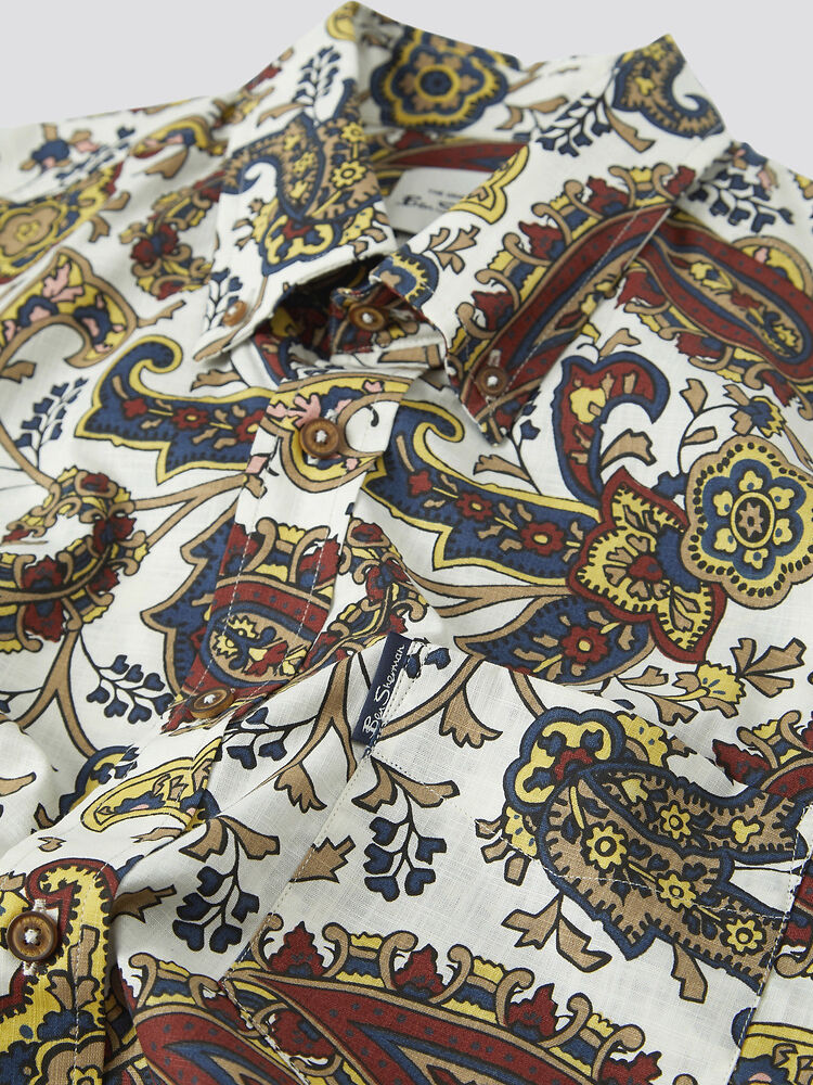 Ben Sherman - Large Paisley Print SS Shirt - Ivory