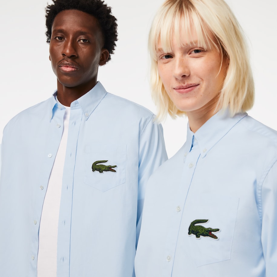 Lacoste - Relaxed Fit Large Croc Shirt - Blue