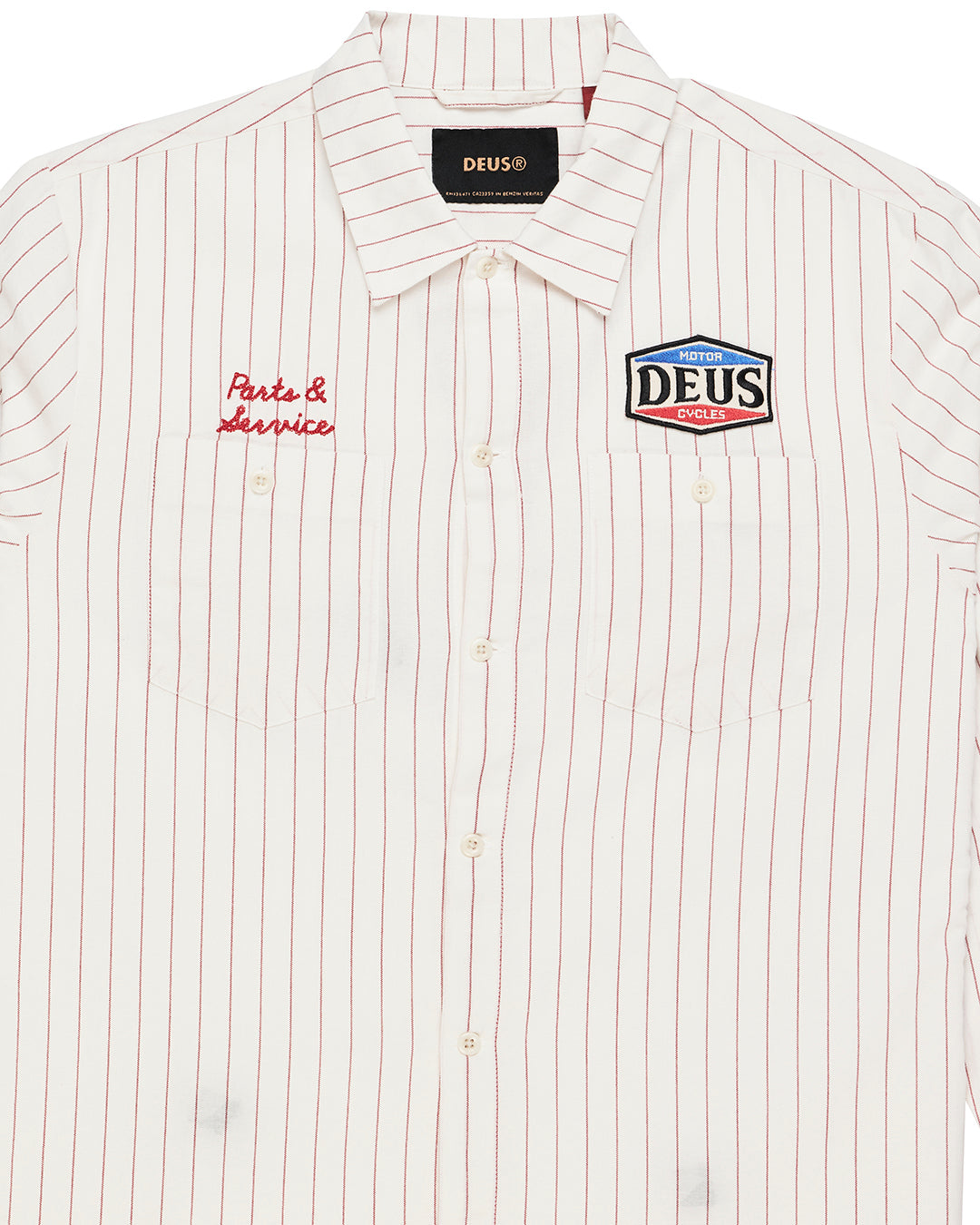 Deus - Forecourt Stripe LS Shirt - Vintage White
