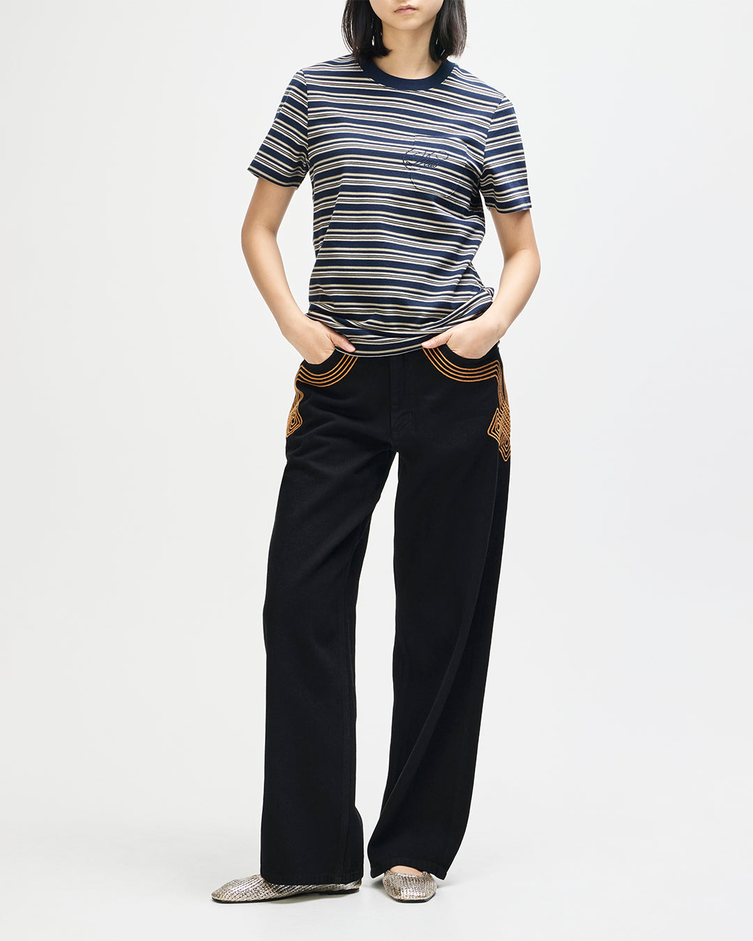Deus - Pierre Stripe Tee - Navy Stripe
