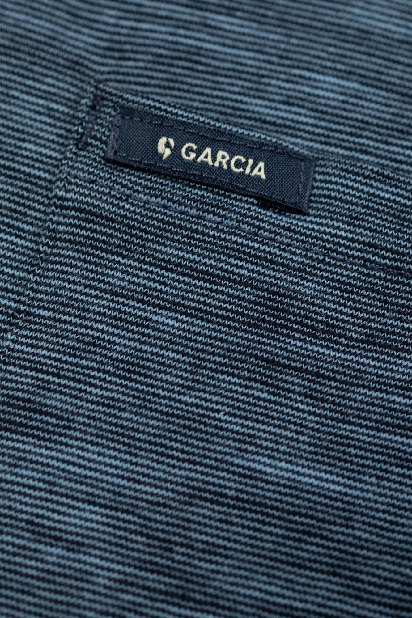 Garcia - Fine Stripe Pocket Tee - Blue Lake