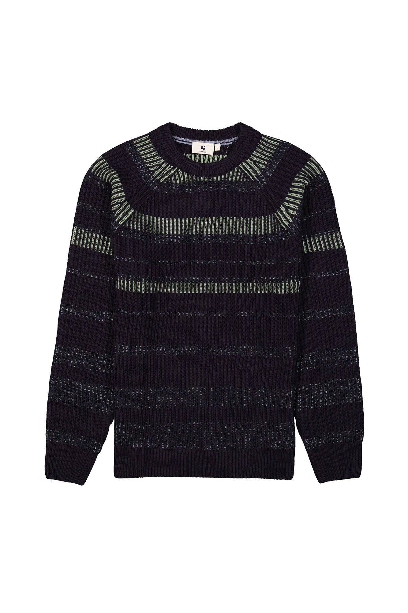 Garcia - Ribbed Stripe Knit Pullover - Deep Ink