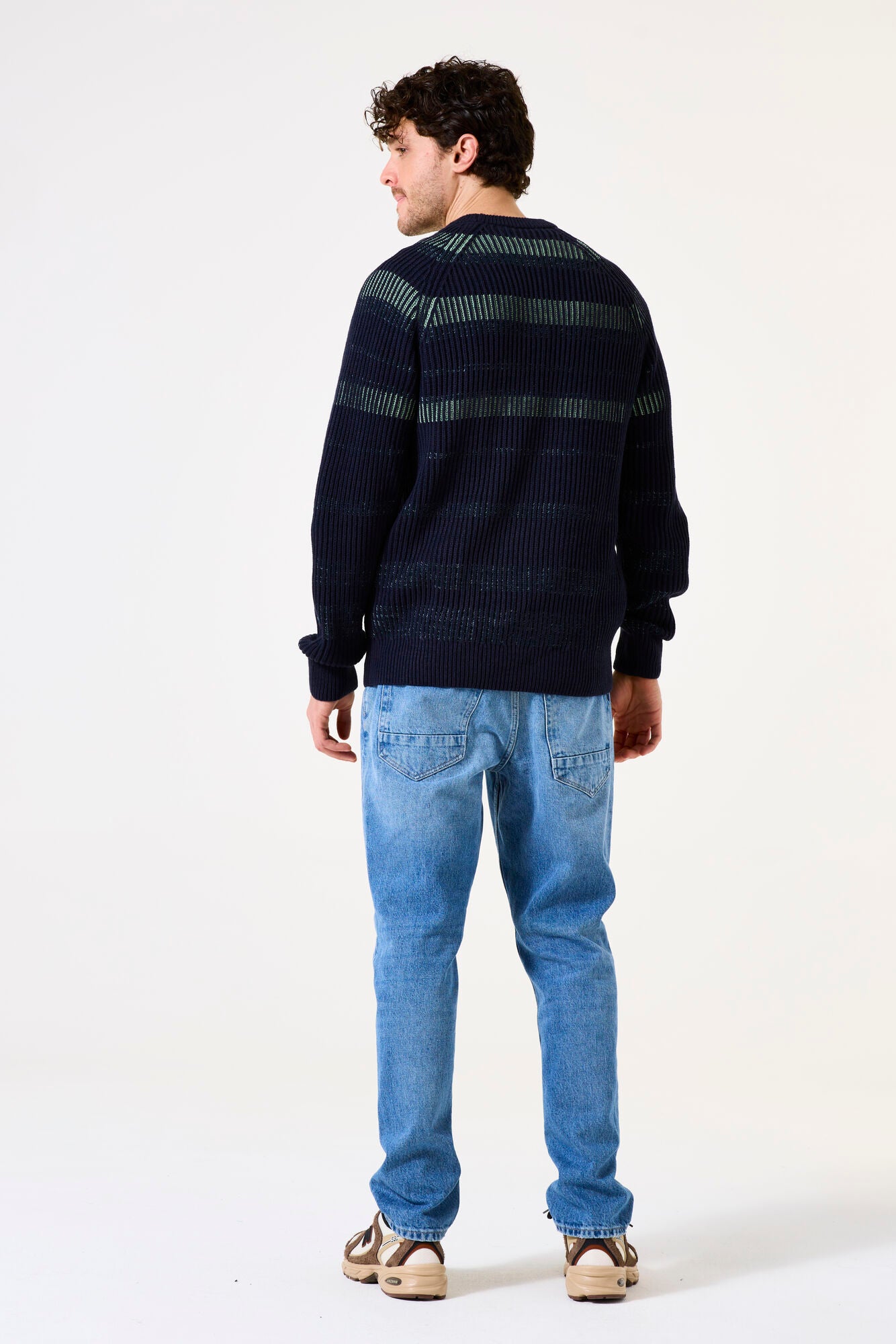 Garcia - Ribbed Stripe Knit Pullover - Deep Ink