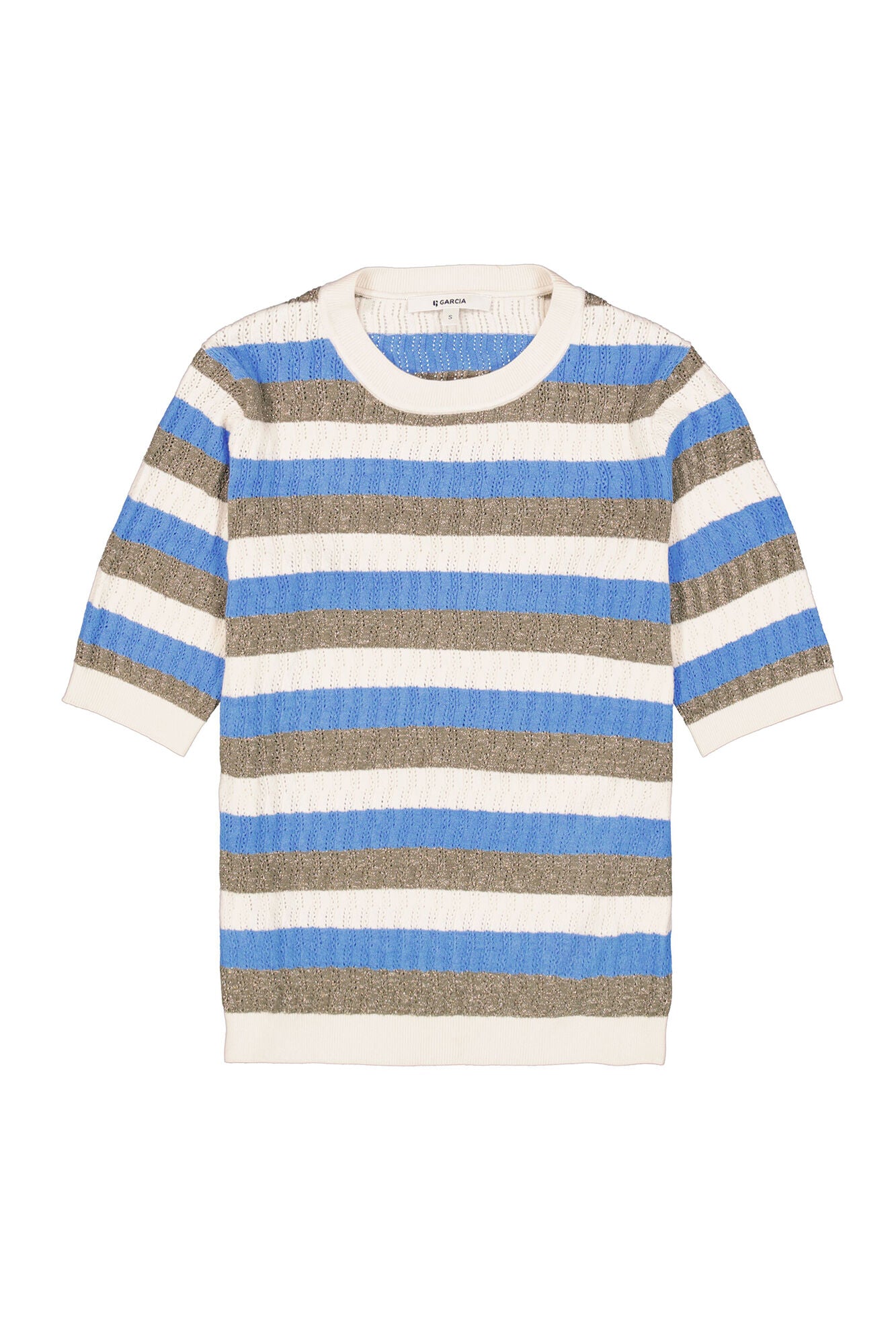 Garcia - Gold Stripe SS Pullover - Whitecap