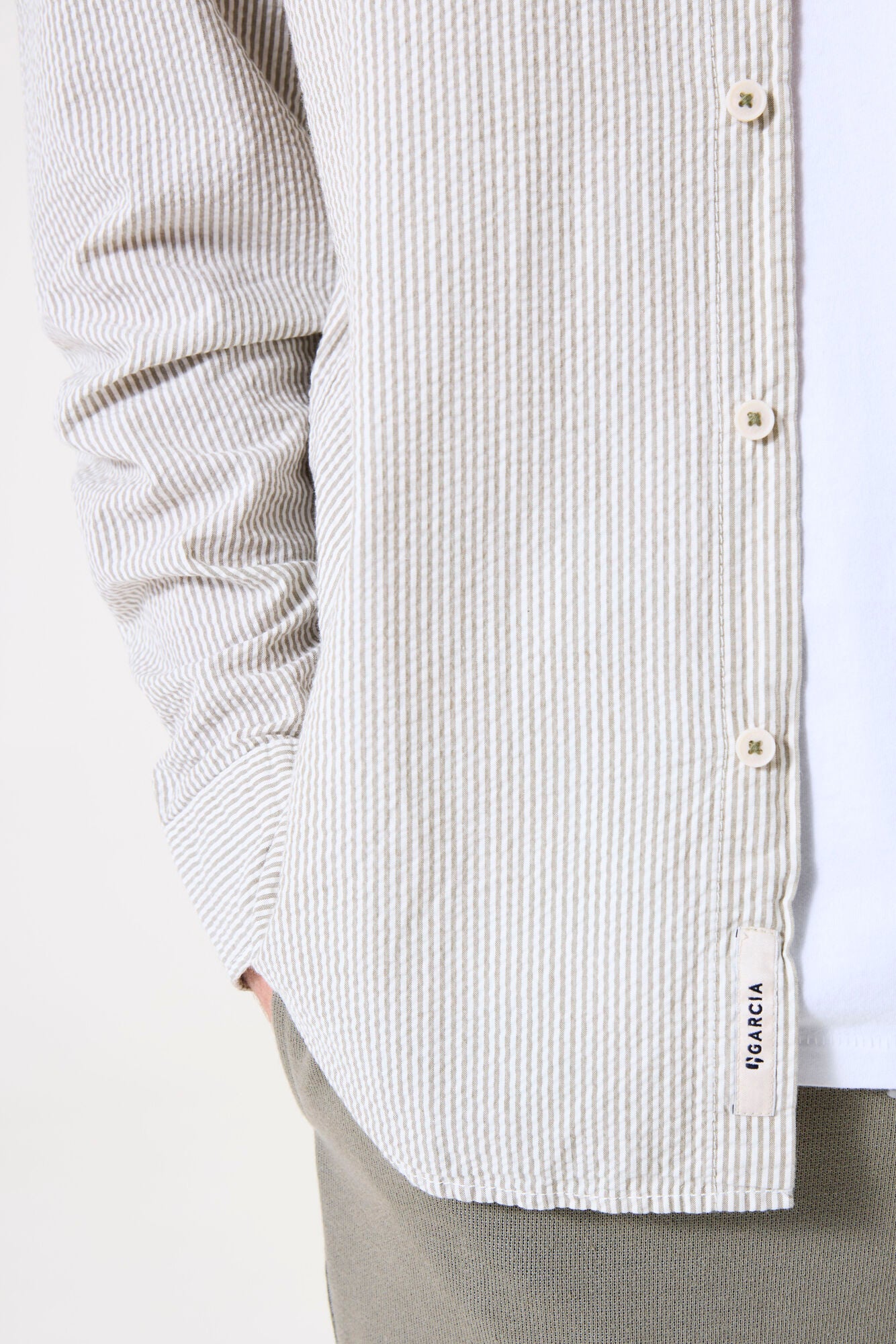 Garcia - Striped LS Shirt - Vetiver