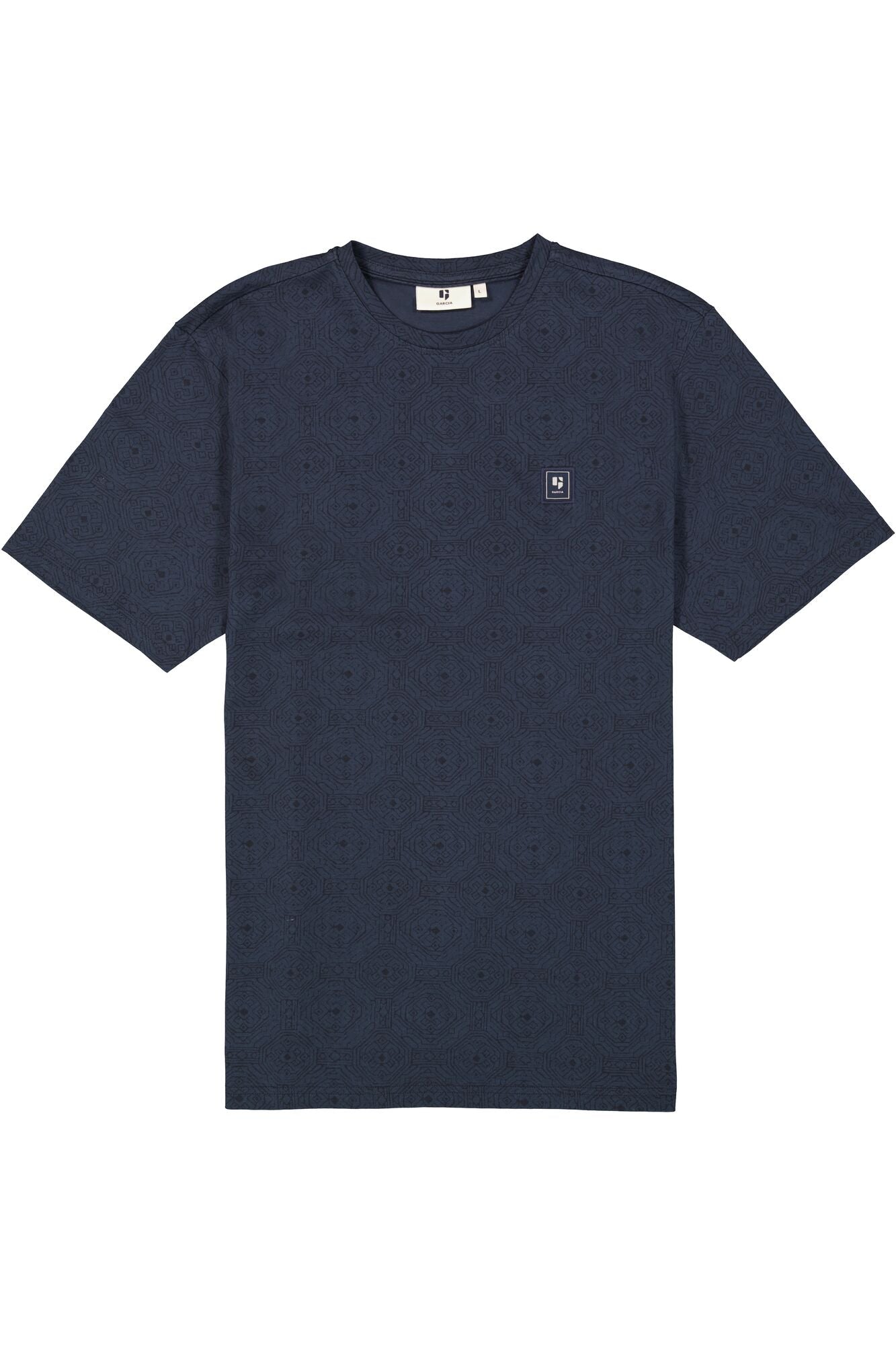 Garcia - Geometric Tile Print Tee - Fossil Blue