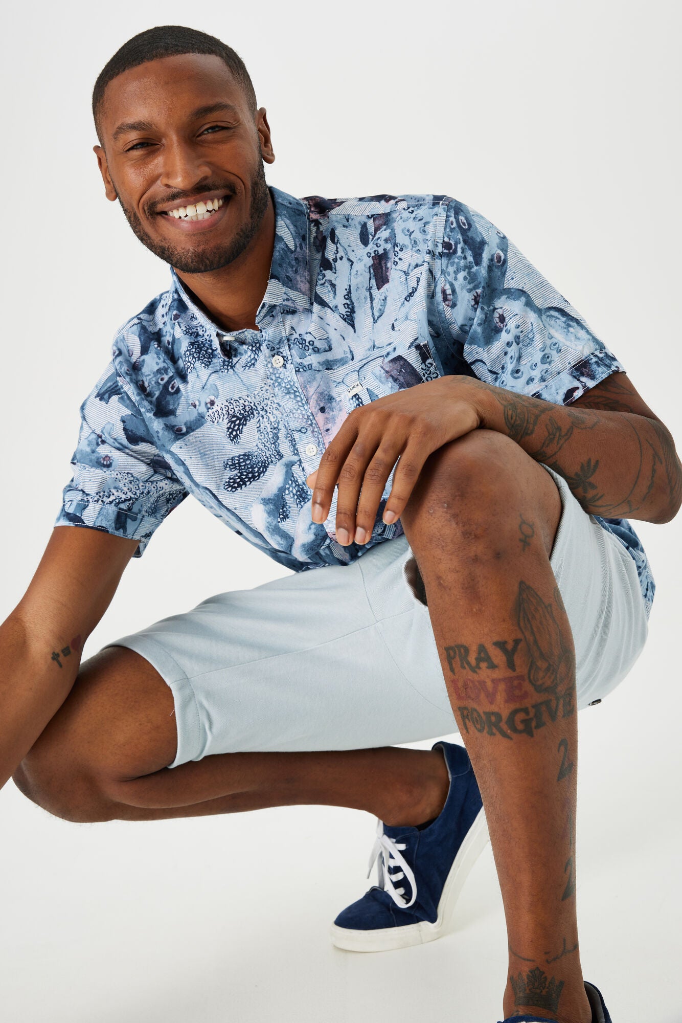 Garcia - Sea Forest SS Shirt - White/Multi