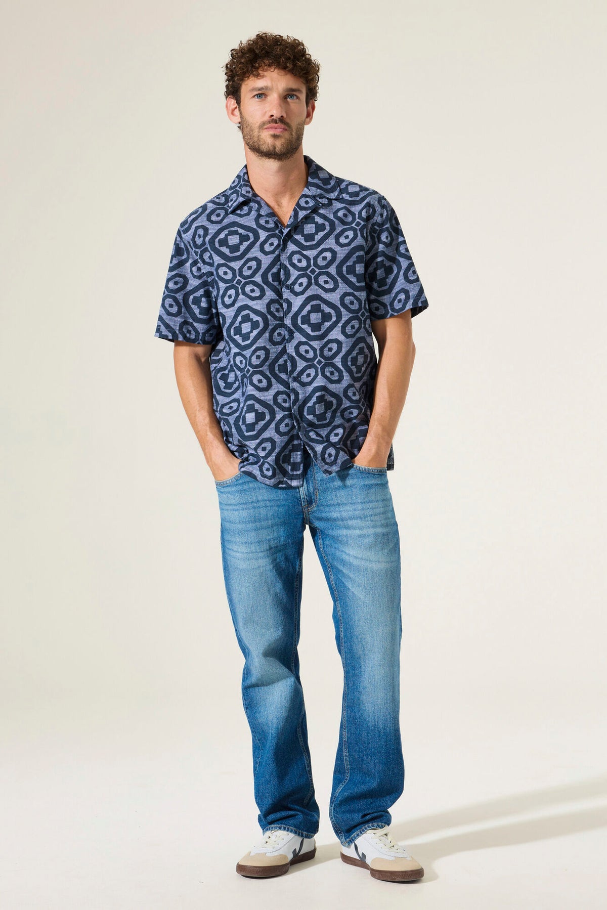 Garcia - Large Tile SS Shirt - Chambray