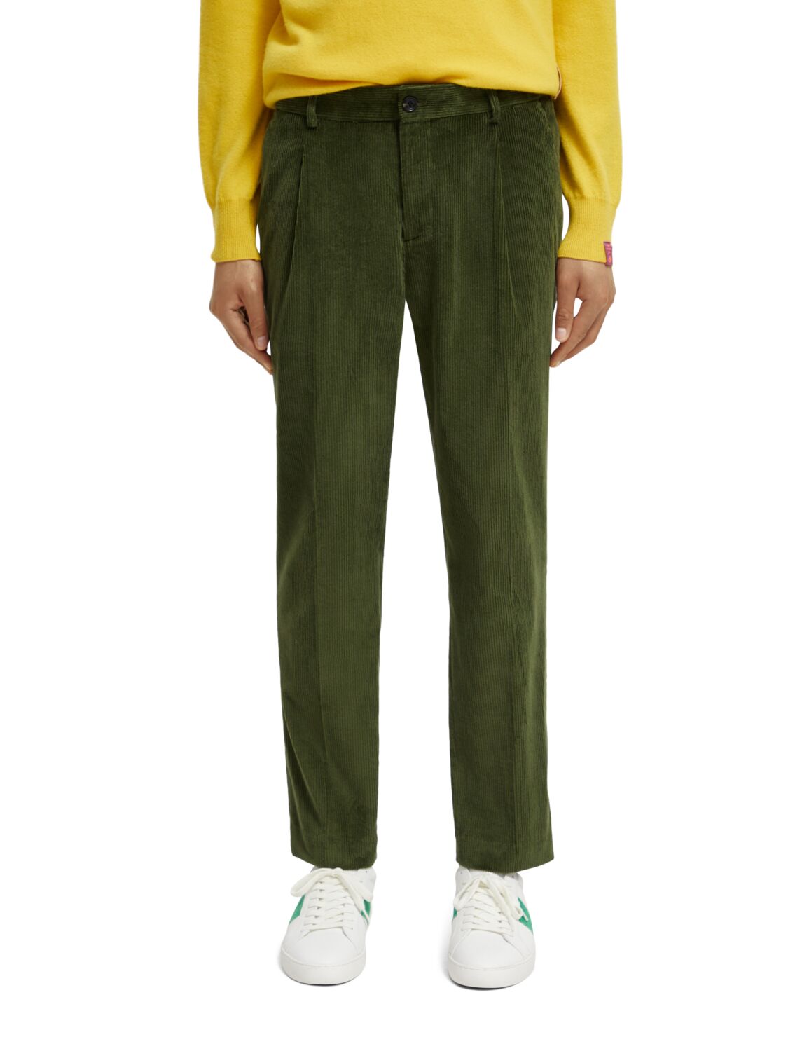 Scotch & Soda - Blake Regular Slim Fit Corduroy Chino - Field Green