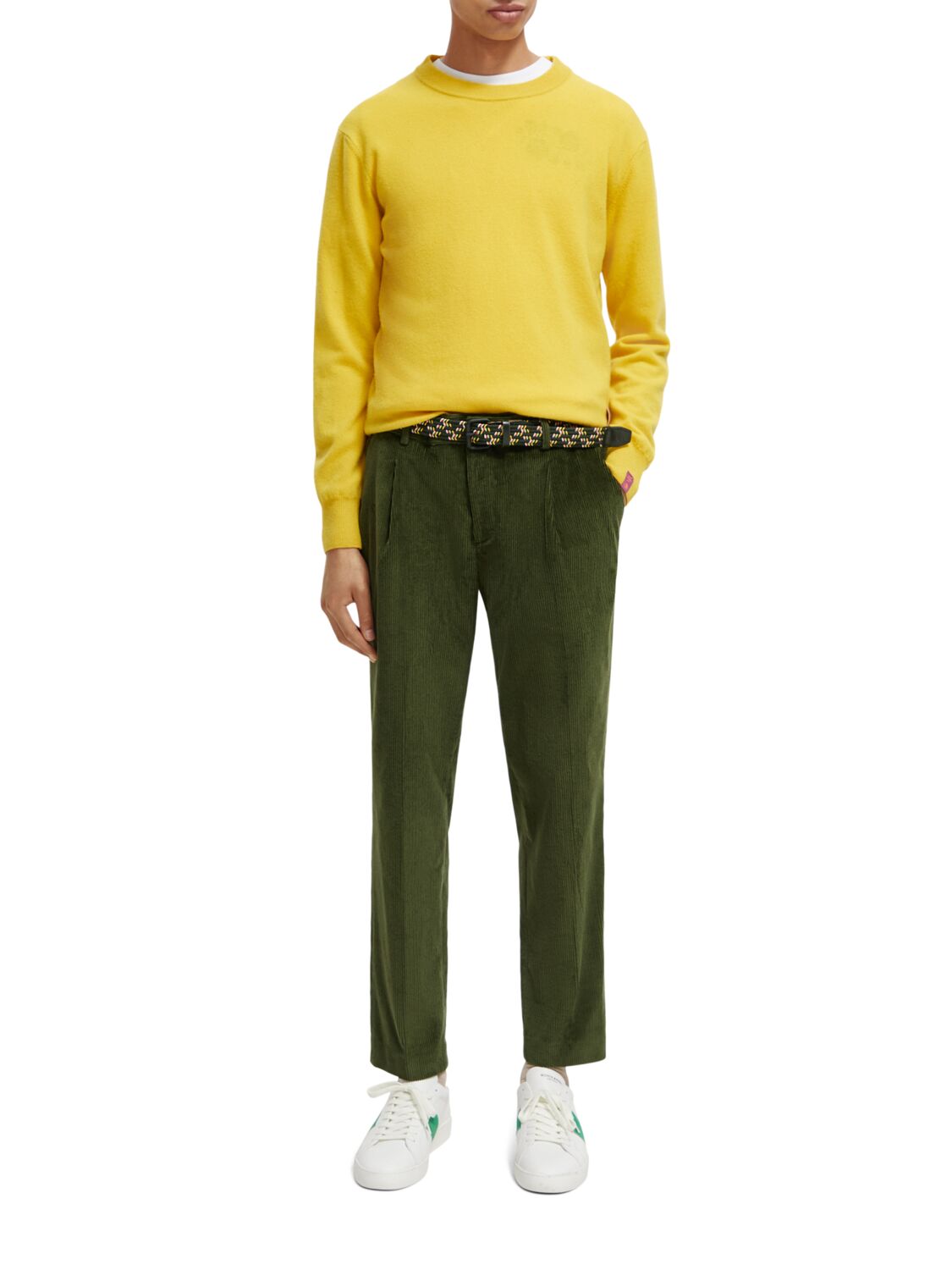 Scotch & Soda - Blake Regular Slim Fit Corduroy Chino - Field Green