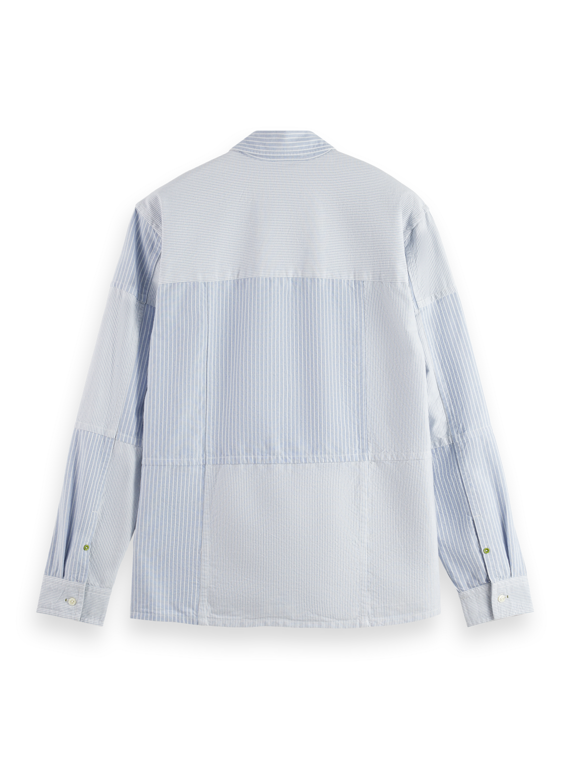 Scotch & Soda - Patchwork Relaxed Fit Oxford Shirt - Blue/Blue Stripe