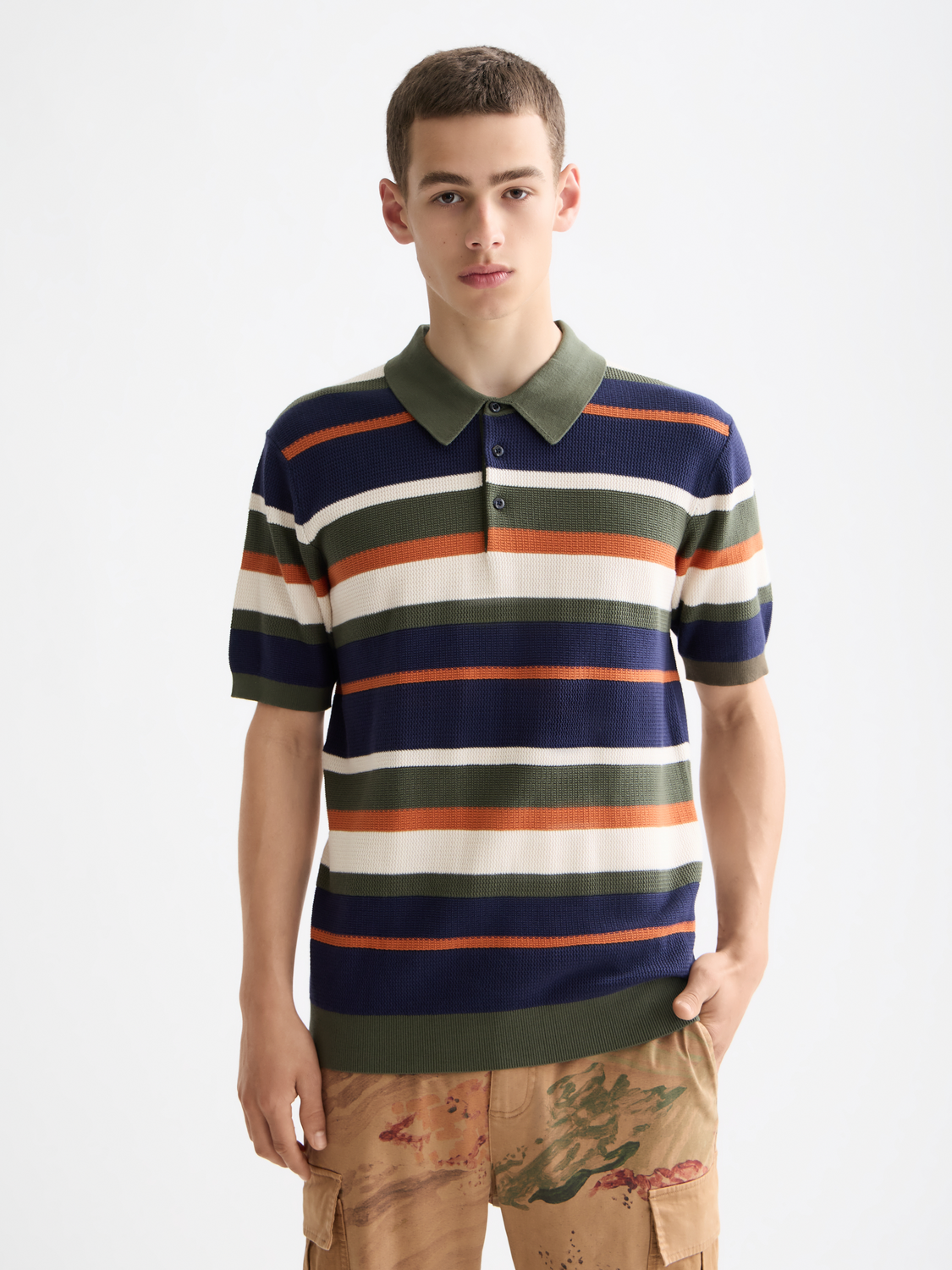 Scotch & Soda - Knitted Striped Regular Fit Polo - Peacoat Stripes