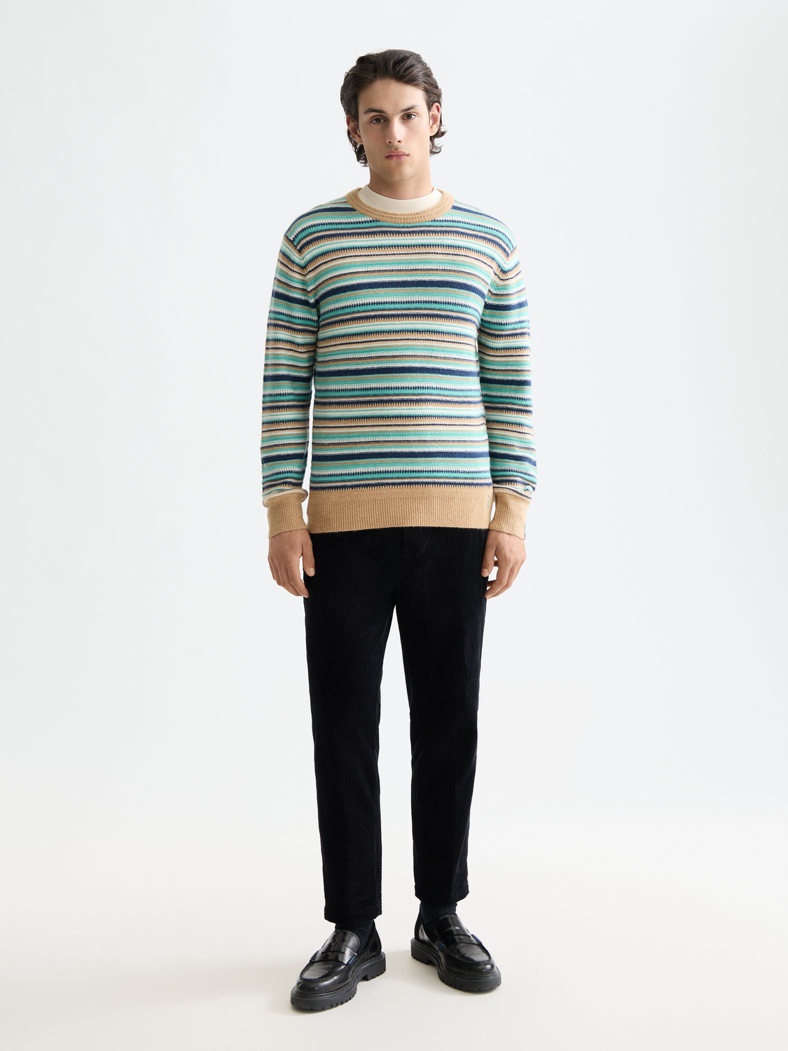 Scotch & Soda - Striped Regular Fit Knit Pullover - Tannin Multi Stripe