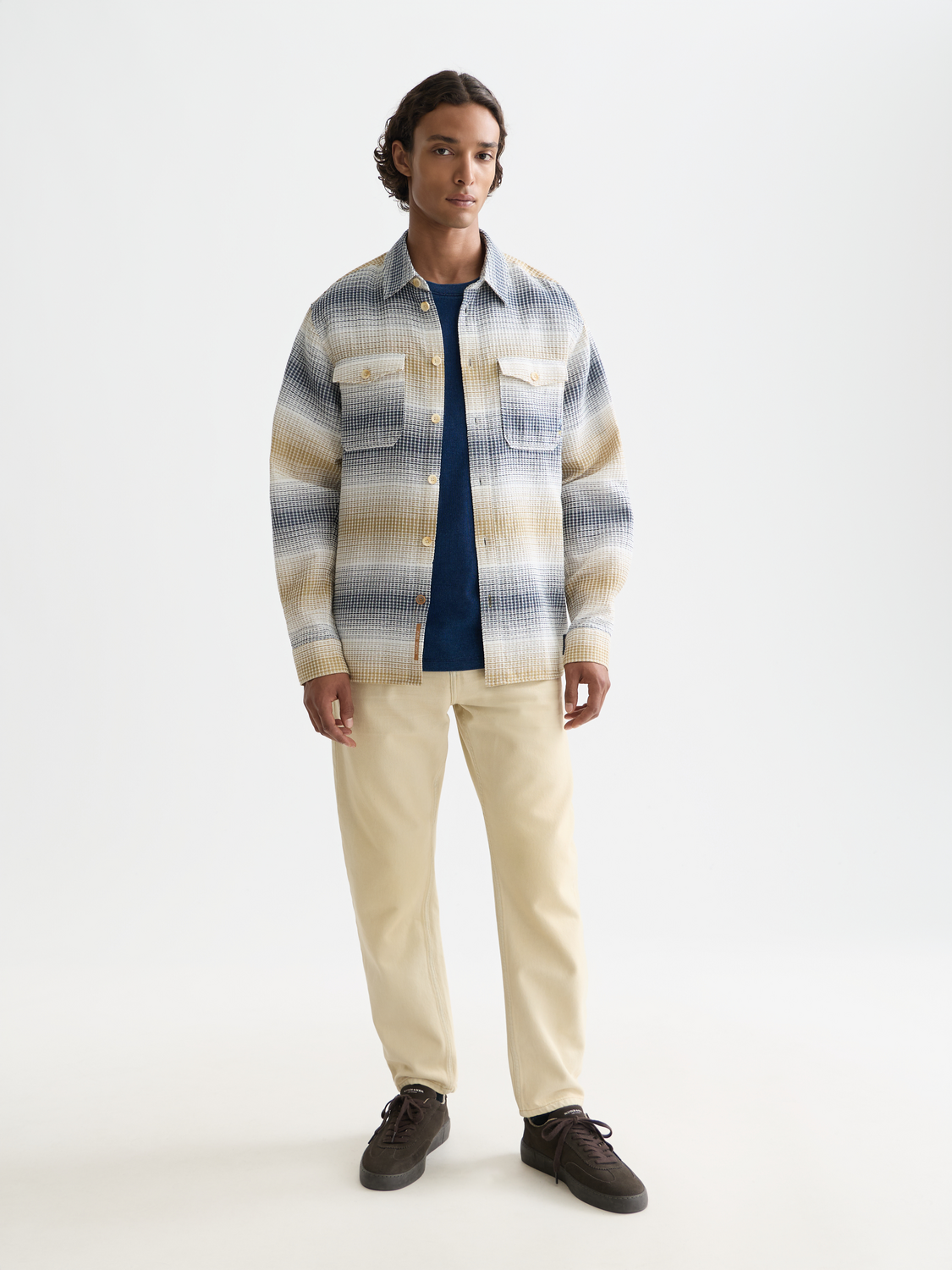 Scotch & Soda - Waffle Structure Stripe Shirt - Oceana Infinity Stripe