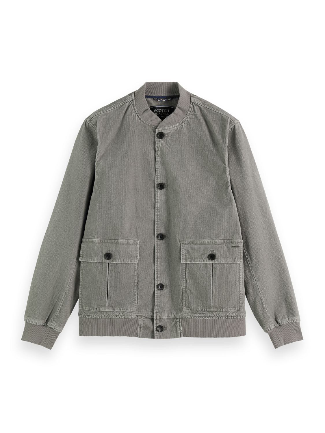 Scotch & Soda - Washed Corduroy Bomber Jacket - Seal Grey