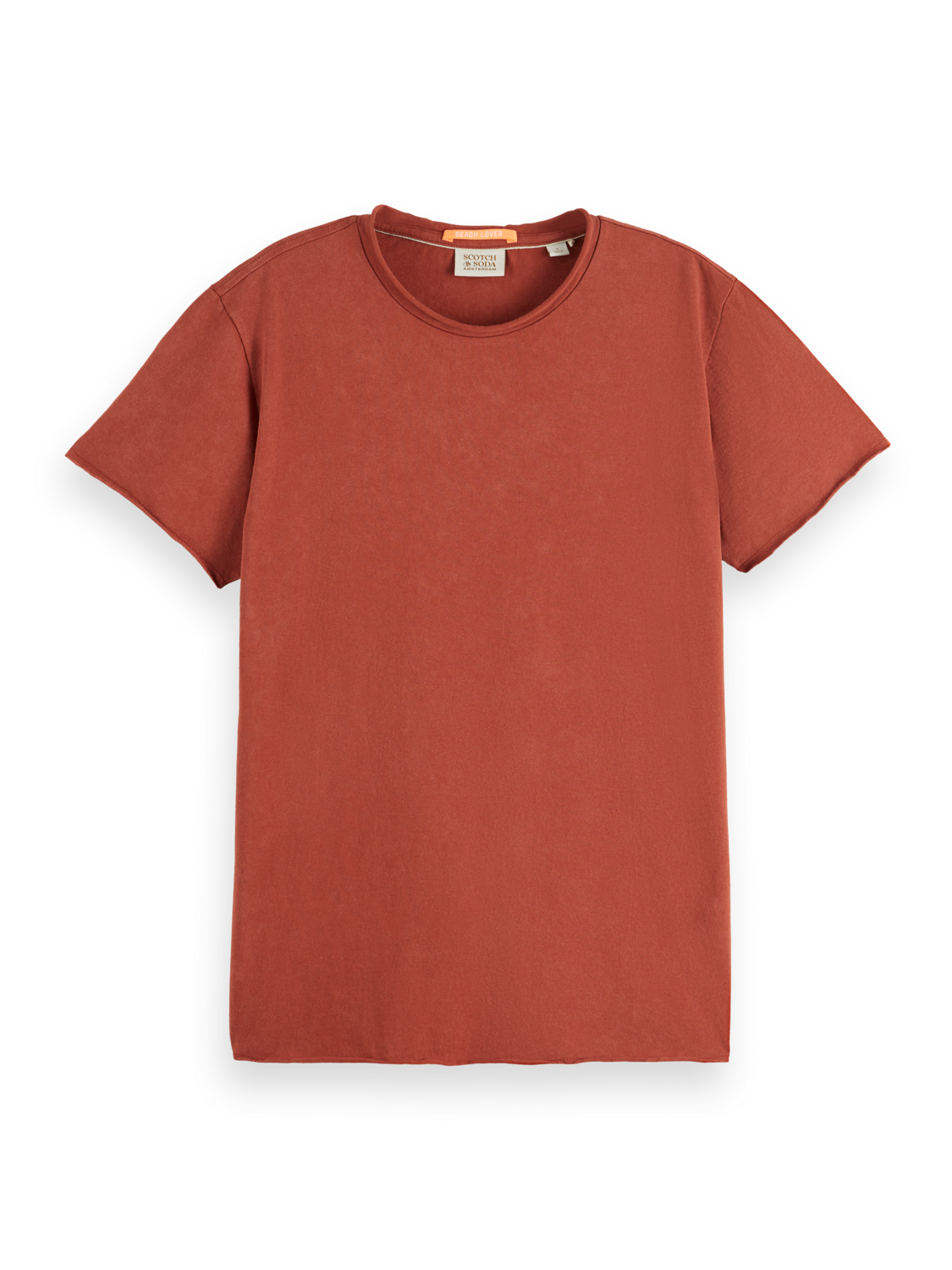 Maison Scotch - Washed Embroidered Tee - Terracotta