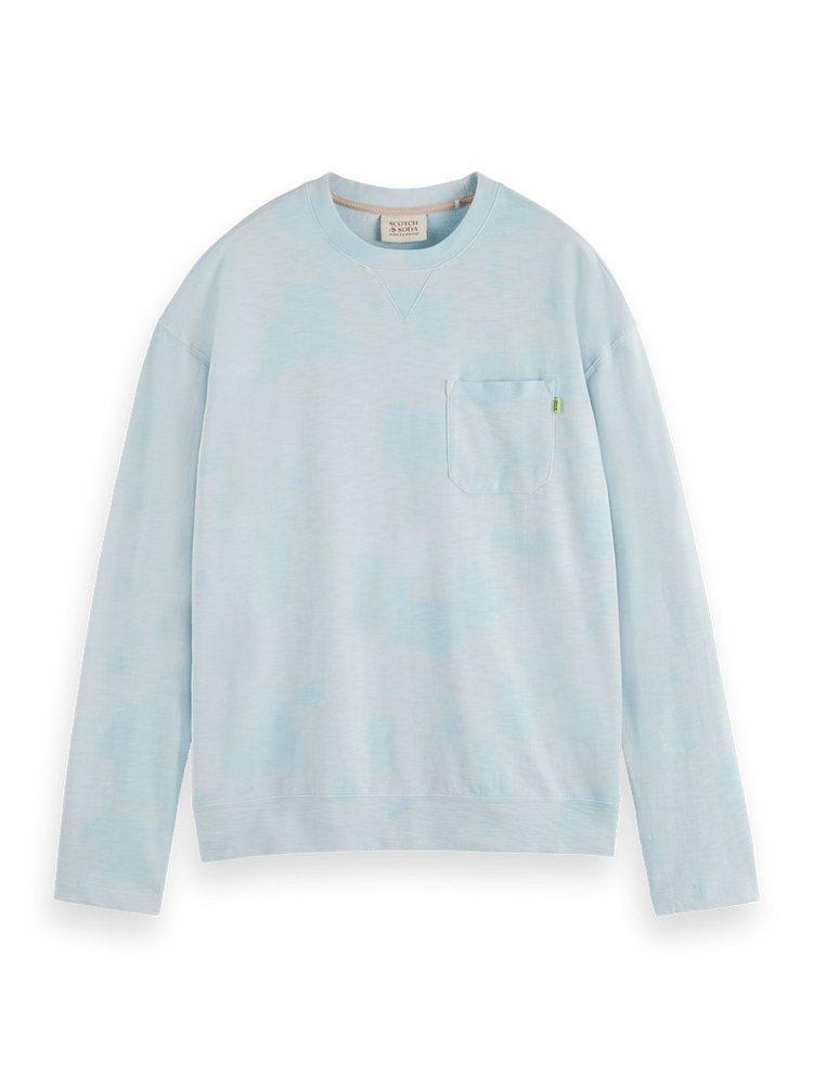 Scotch & Soda - Lightweight Washed Neon Sweatshirt - Washed Neon Blue