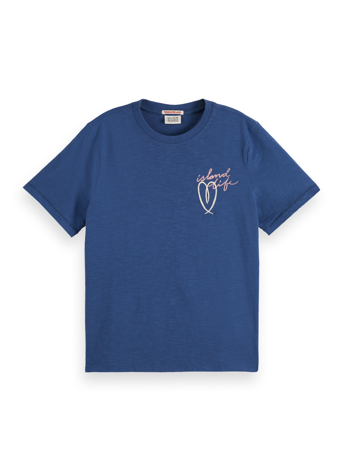 Maison Scotch - Embroidered Artwork Tee - Atlantic Blue