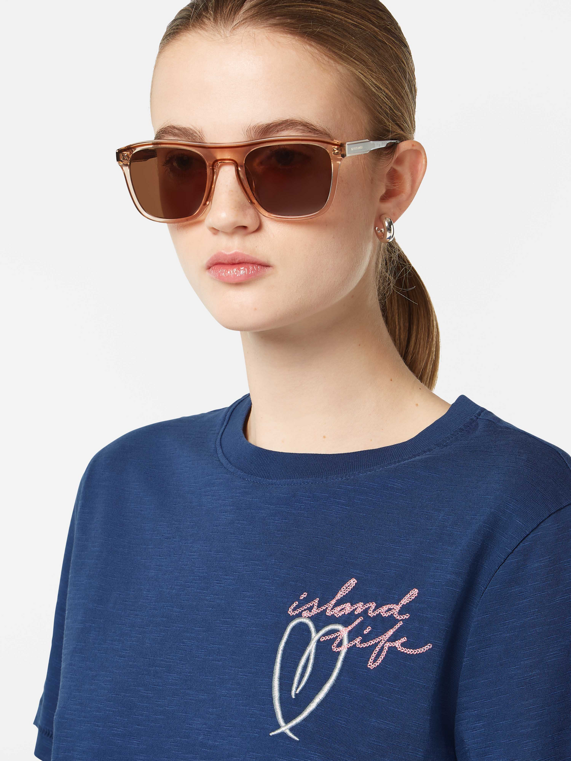 Maison Scotch - Embroidered Artwork Tee - Atlantic Blue