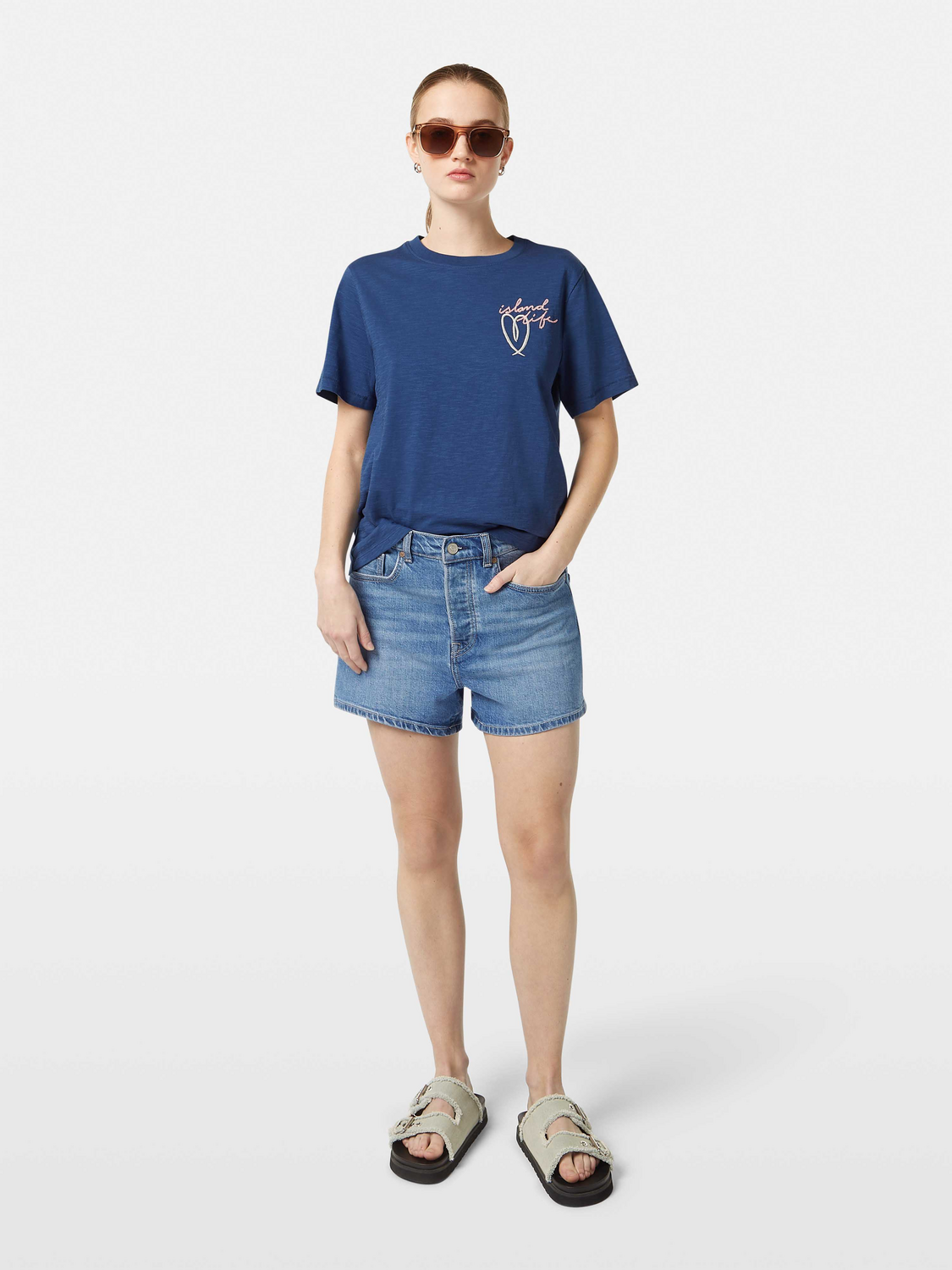 Maison Scotch - Embroidered Artwork Tee - Atlantic Blue