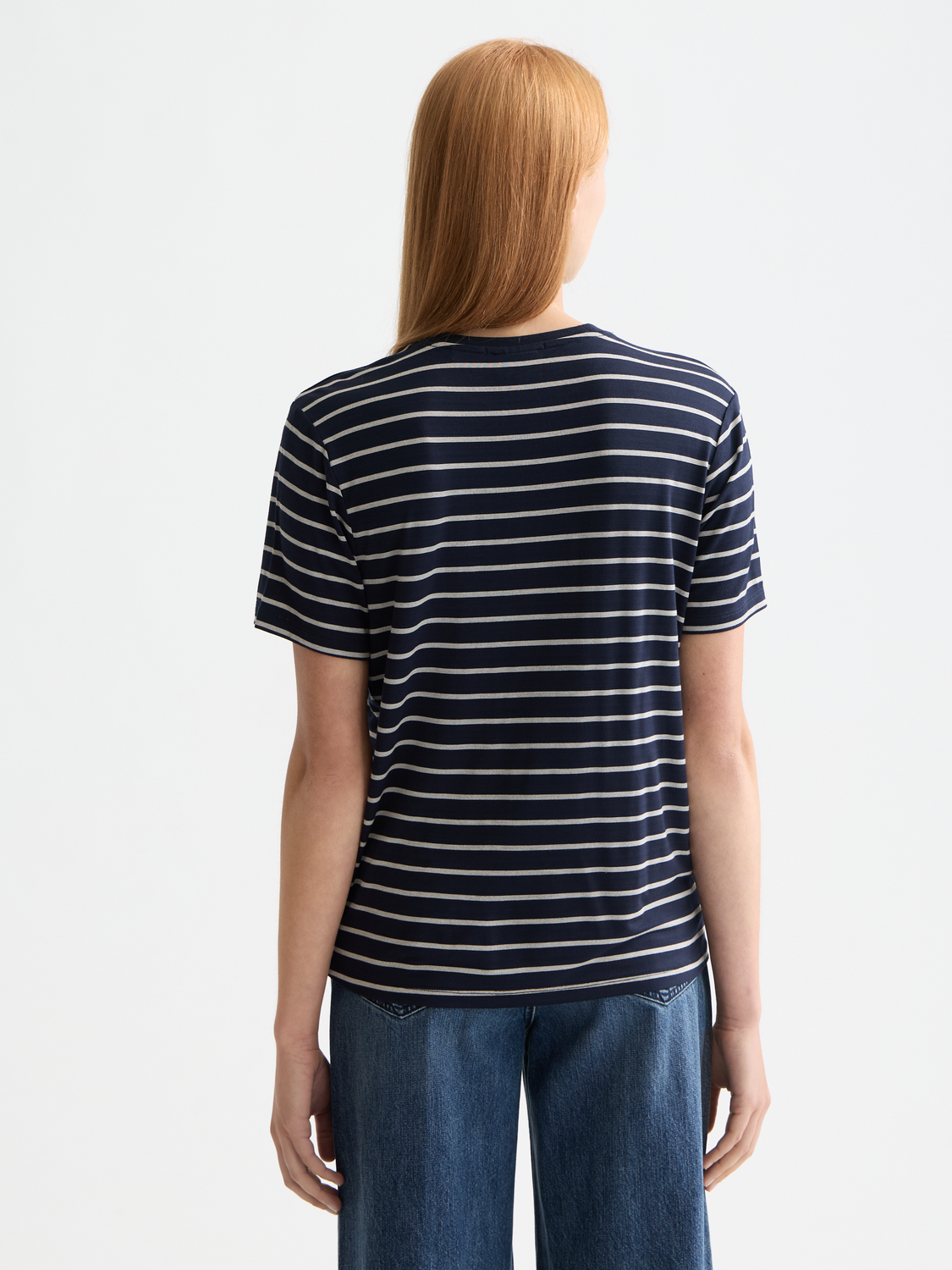 Maison Scotch - Striped Regular Fit Tee - Sky Captain/Languid Lavender