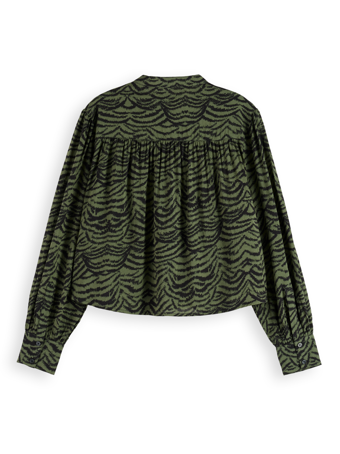 Maison Scotch - Printed Pintuck Blouse - Ikat Feather Thyme
