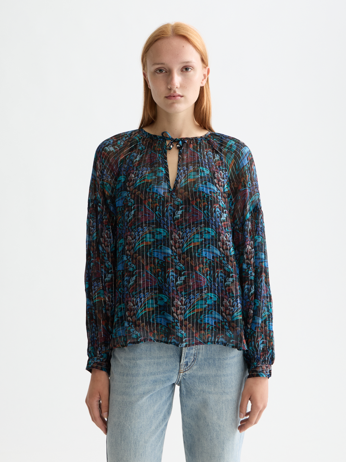 Maison Scotch - Printed Ties Blouse - Pheasant